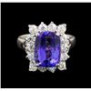 Image 2 : 14KT White Gold 3.90 ctw Tanzanite and Diamond Ring