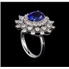 Image 4 : 3.88 ctw Tanzanite and Diamond Ring - 14KT White Gold
