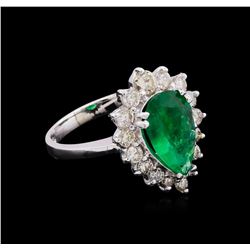 14KT White Gold 2.02 ctw Emerald and Diamond Ring