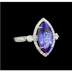 14KT White Gold 2.78 ctw Tanzanite and Diamond Ring