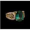 Image 1 : 14KT Yellow Gold 2.47 ctw Emerald and Diamond Ring