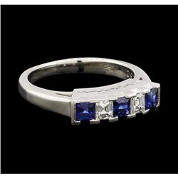 0.52 ctw Sapphire and Diamond Ring - Platinum