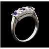 Image 4 : 0.52 ctw Sapphire and Diamond Ring - Platinum