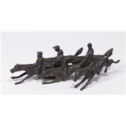 :5 Bronze Jockeys on Horses