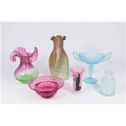 2 Glass Vases & 4 Other Pieces