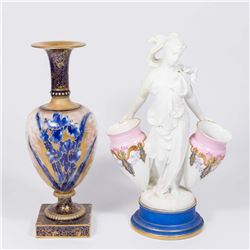 Doulton Handpainted Vase & Classical Woman