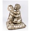 Image 1 : Silvered Bronze Sculpture, 2 Children on Pillow