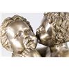 Image 2 : Silvered Bronze Sculpture, 2 Children on Pillow