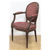 Image 2 : Pair Louis XVI Style Upholstered Walnut Armchairs