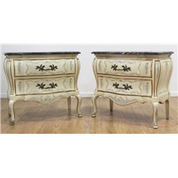 Pair Ribbon Front Bombe John Widdicomb Commodes