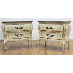 Pair Ribbon Front Bombe John Widdicomb Commodes