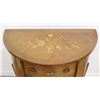 Image 3 : :Pair Demilune Italian Walnut Inlaid Commodes