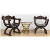 Image 1 : Pr Italian Baroque Style Walnut Curule Form Chairs