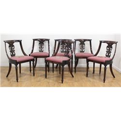 6 Regency Style Needlepoint Dining Room Chairs