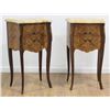 Image 1 : Pair French Inlaid Marble Top Small Commodes