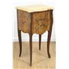 Image 2 : Pair French Inlaid Marble Top Small Commodes
