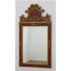 Chinoiserie Red & Gold Wood & Composite Mirror