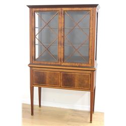 Sheraton Style Mahogany Inlaid China Cabinet