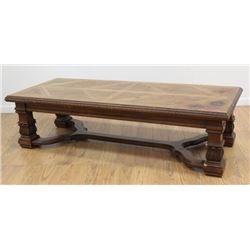Inlaid Oak Arts & Crafts Style Coffee Table