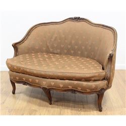 French Carved Walnut Loveseat