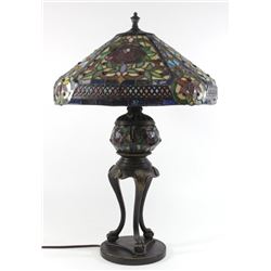 Contemporary Tiffany Style Slag Glass Shade Lamp