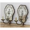 Image 1 : Pair Venetian 2-Arm Gilt Metal Sconces