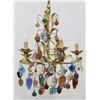 Image 1 : Italian Gilt Metal Floral & Rope Design Chandelier