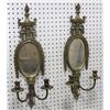 Image 1 : Pair Mirrored Brass Sconces