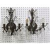 Image 1 : Pair Bronze 2-Arm Sconces with Crystals