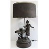 Image 1 : Figural Metal Lamp, "Souffleuse"