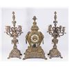 Image 1 : 3-Piece French Bronze Clock Set with Lions
