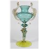 Image 1 : Venetian Gilt Blue & Yellow Glass Dragon Vase