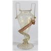 Image 3 : Venetian Gilt Clear to Opaline Glass Dragon Vase