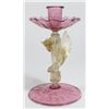 Image 2 : Pair Venetian Gilt Pink & Clear Glass Candlesticks