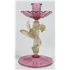 Image 3 : Pair Venetian Gilt Pink & Clear Glass Candlesticks