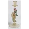 Image 2 : Pair Venetian Gilt Pink & Green Glass Candlesticks