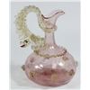 Image 3 : Venetian Gilt Pink & Clear Glass Dragon Ewer