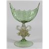 Image 1 : Venetian Gilt Green & Clear Glass Dolphin Compote