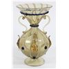 Image 1 : Venetian Gilt Swirl Smoked Glass Vase