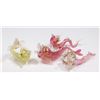 Image 1 : 4 Venetian Gilt Colored Glass Dolphin Bud Vases