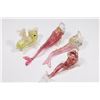 Image 7 : 4 Venetian Gilt Colored Glass Dolphin Bud Vases