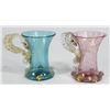 Image 1 : 2 Venetian Gilt Colored Glass Dragon Mugs
