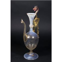 Venetian Gilt Opaline to Clear Glass Ewer