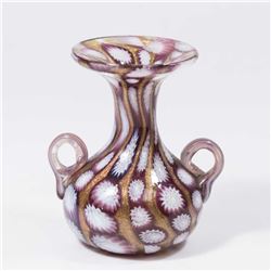 Small Venetian Millefiori Aventurine Glass Vase