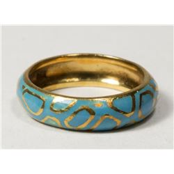 Tiffany 18K Gold & Enamel Ladies Band