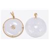 Image 1 : 2 Gold & Lavender Jade Pendants