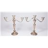 Image 1 : Pair Sterling Silver 3-Arm Weighted Candelabra
