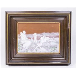 :Framed Pâte-Sur-Pâte Porcelain Plaque