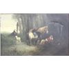 Image 1 : Hunt Scene Man Resting with Dogs