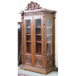 :Carved Oak Figural Cabinet